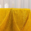 Polyester 90"x156" Rectangle Tablecloth Gold Metallic Fringe Shag Tinsel Design Table Cover for Events Decor