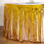 Metallic Foil Fringe Table Skirt Gold with Self Adhesive Backing - Durable Tinsel Skirt for Parties 30"x9ft