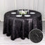 Polyester 120" Round Black Tablecloth Metallic Fringe Shag Tinsel Table Cover