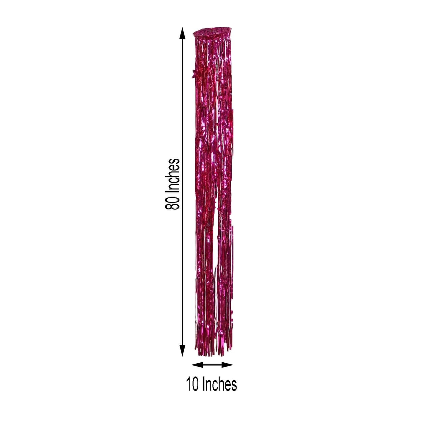 Metallic Fuchsia Foil Fringe Hanging Curtain Column - Linen Luxes