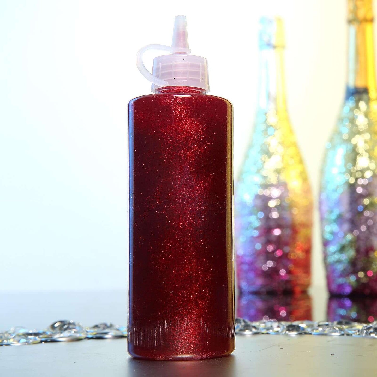 Metallic Glitter Glue Burgundy - Washable Nontoxic Art Glue for Fun DIY Projects Scrapbooking & Party Decor 4 oz Bottle - Linen Luxes