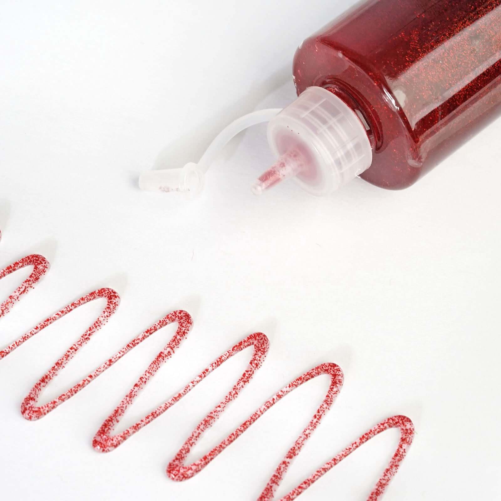 Metallic Glitter Glue Burgundy - Washable Nontoxic Art Glue for Fun DIY Projects Scrapbooking & Party Decor 4 oz Bottle - Linen Luxes