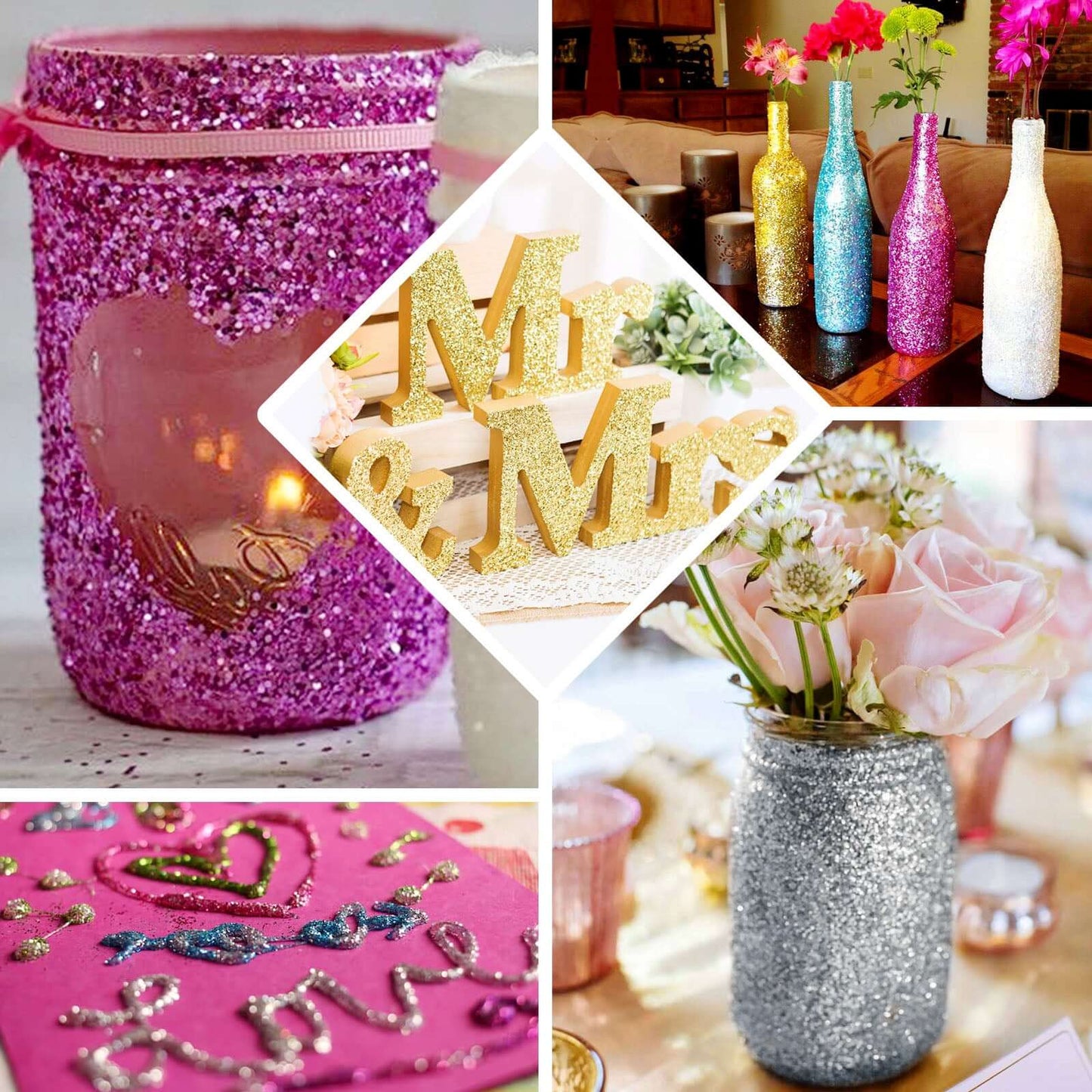 Metallic Glitter Glue Purple - Washable Nontoxic Art Glue for Fun DIY Projects Scrapbooking & Party Decor 4 oz Bottle - Linen Luxes