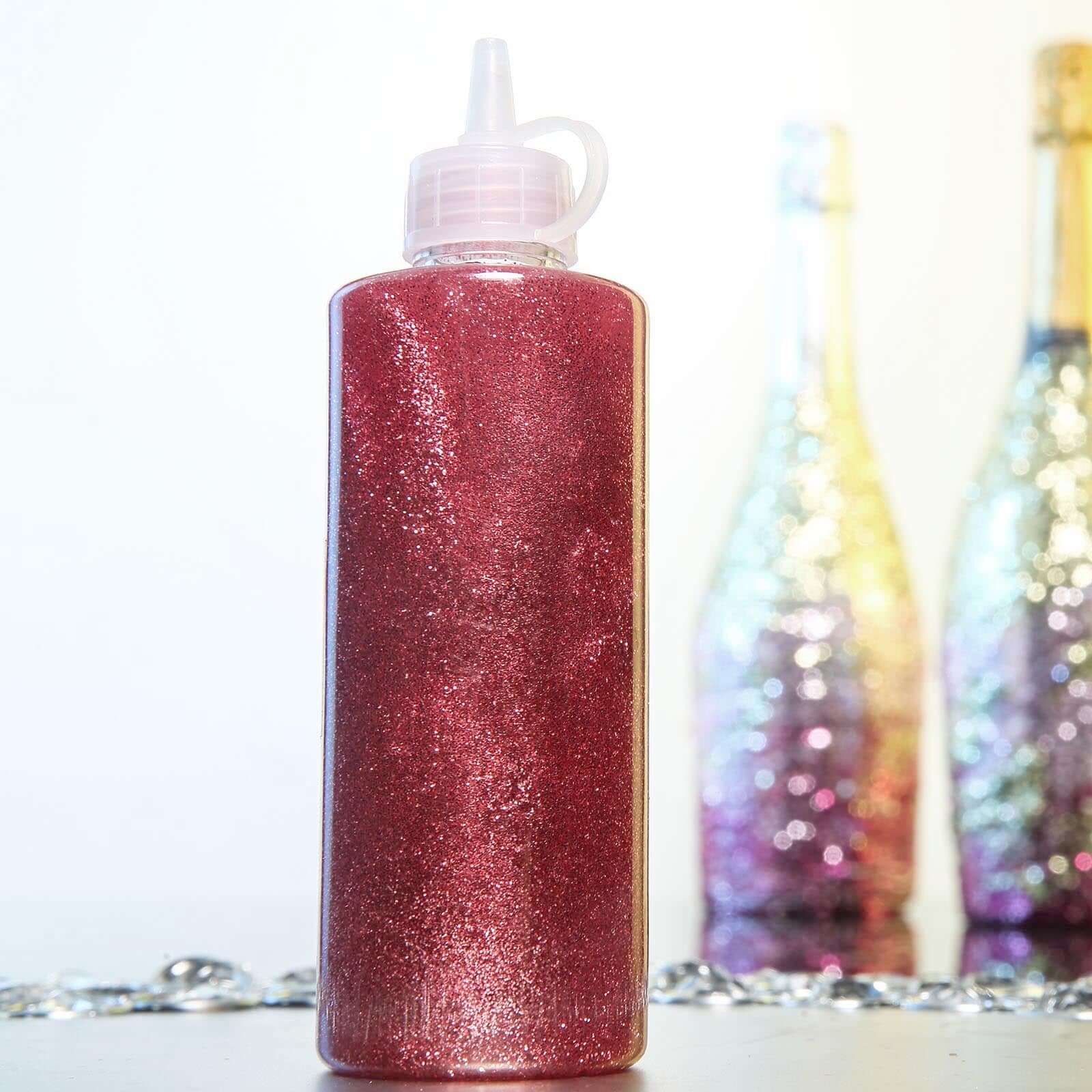 Metallic Glitter Glue Rose Gold - Washable Nontoxic Art Glue for Fun DIY Projects Scrapbooking & Party Decor 4 oz Bottle - Linen Luxes