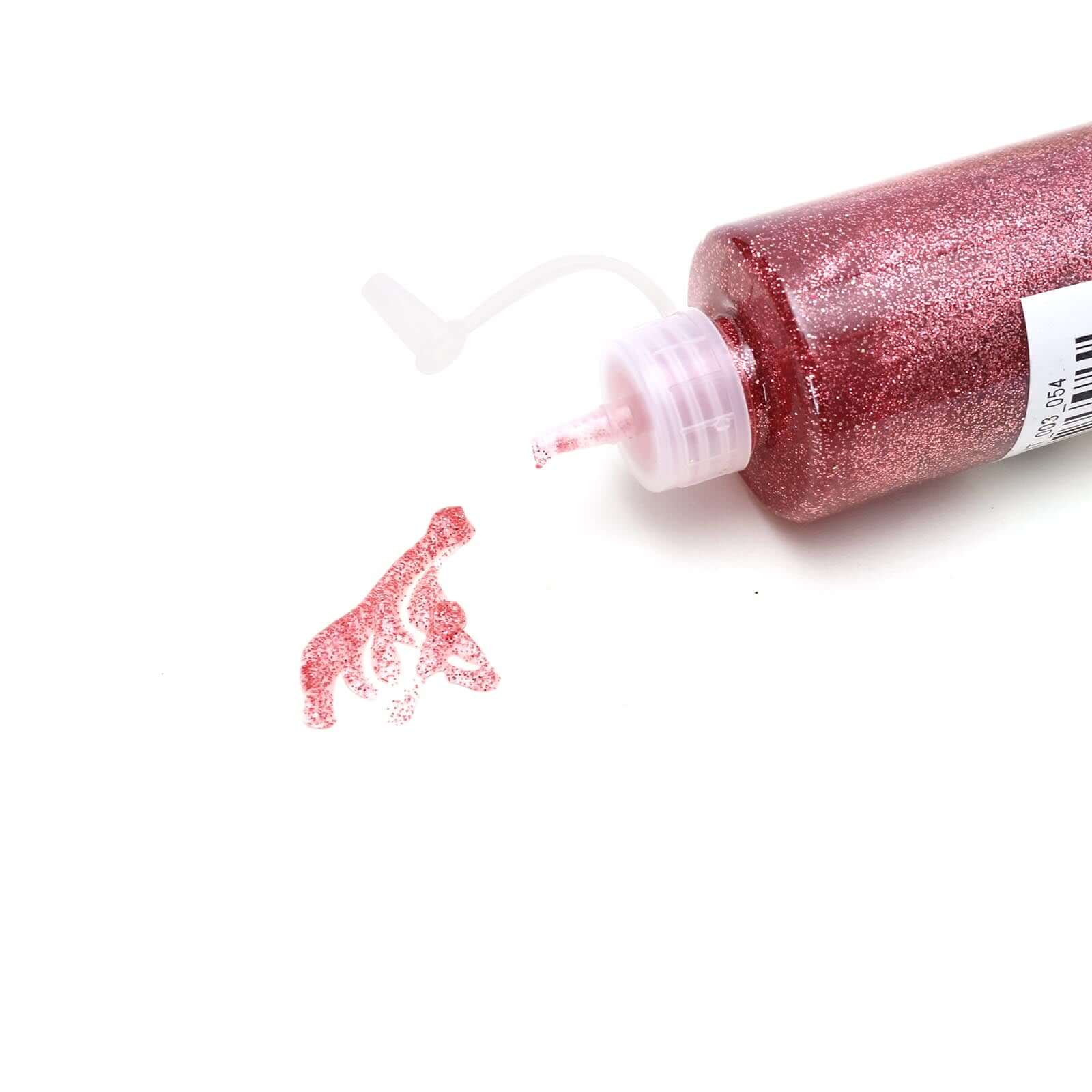 Metallic Glitter Glue Rose Gold - Washable Nontoxic Art Glue for Fun DIY Projects Scrapbooking & Party Decor 4 oz Bottle - Linen Luxes