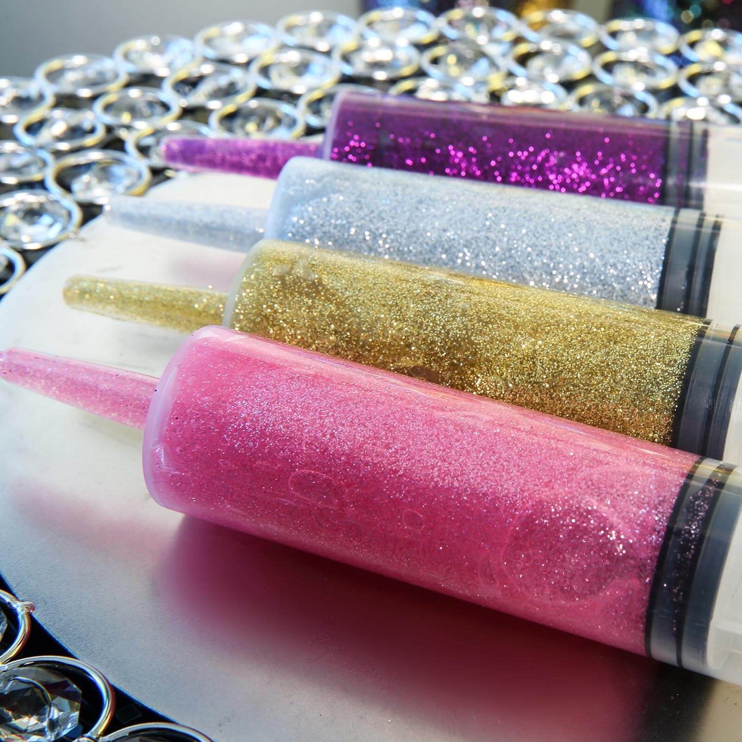 Metallic Glitter Glue Rose Gold - Washable Nontoxic Art Glue for Fun DIY Projects Scrapbooking & Party Decor 4 oz Bottle - Linen Luxes