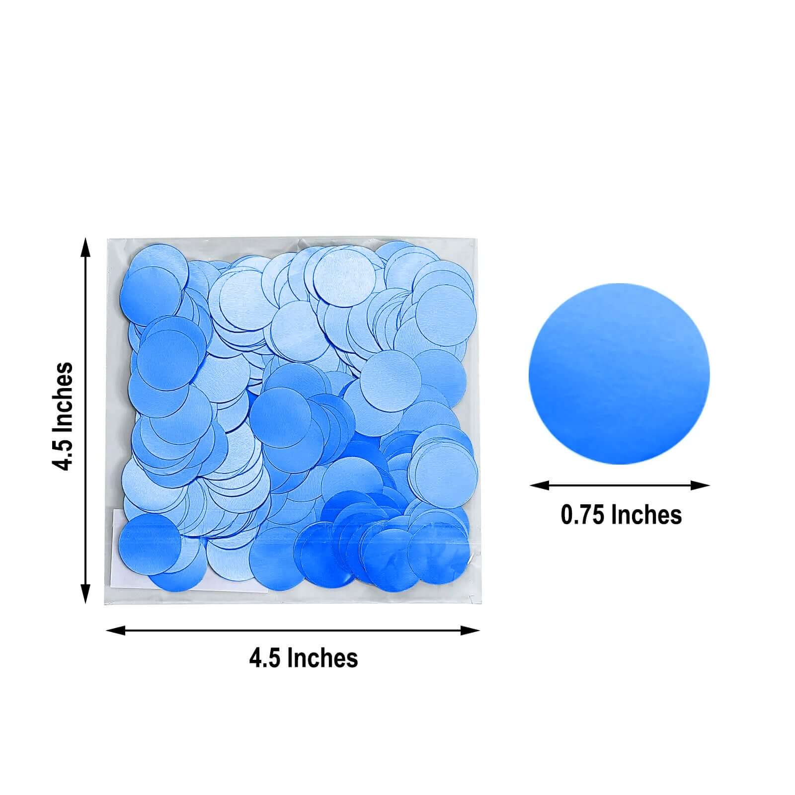 Metallic Round Party Confetti 18G Bag Dusty Blue Foil, Balloon Table Confetti Glitter Dots for Festive Weddings Baby Bridal Showers & Events - Linen Luxes