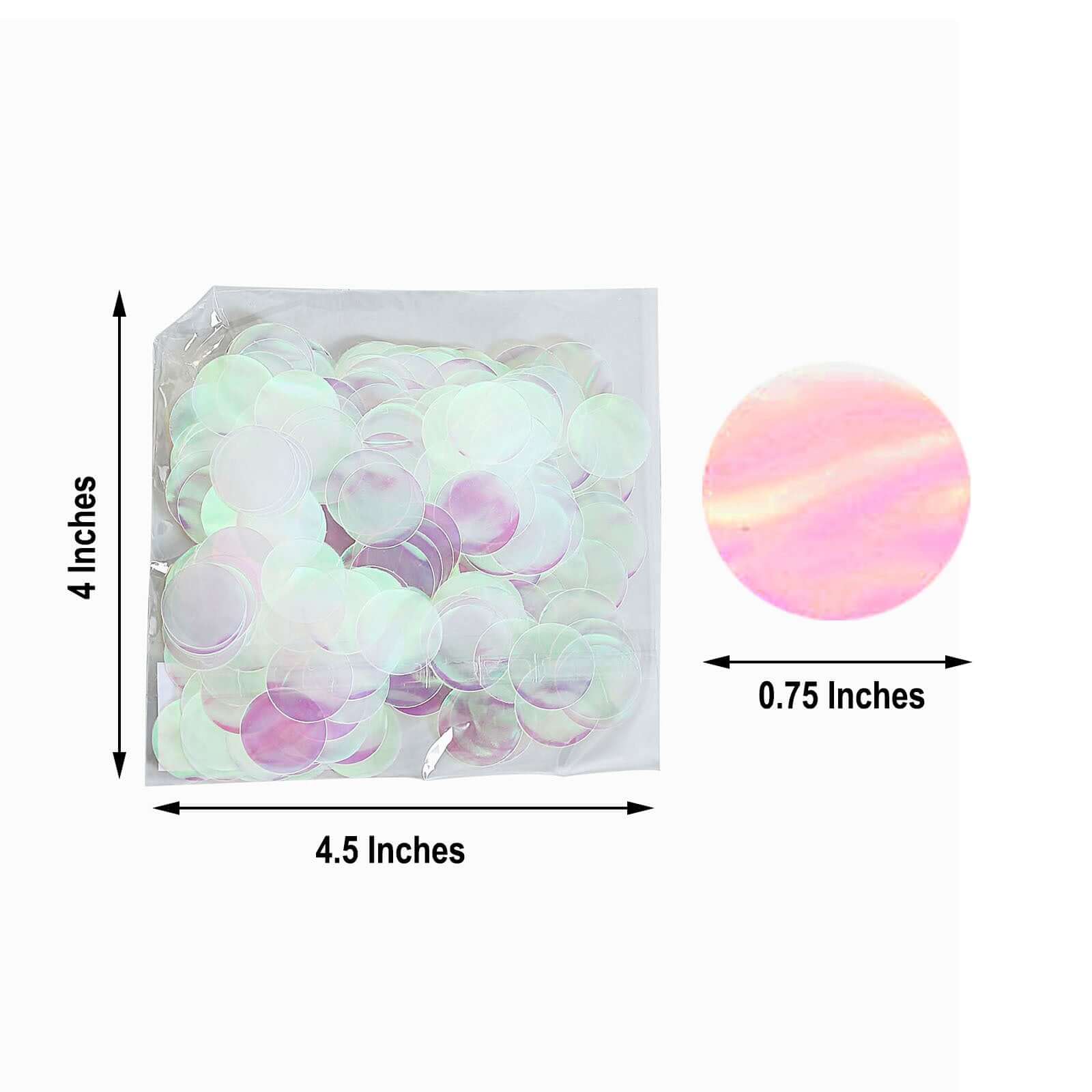 Metallic Round Party Confetti 18G Bag Iridescent Foil, Balloon Table Confetti Glitter Dots for Festive Weddings Baby Bridal Showers & Events - Linen Luxes