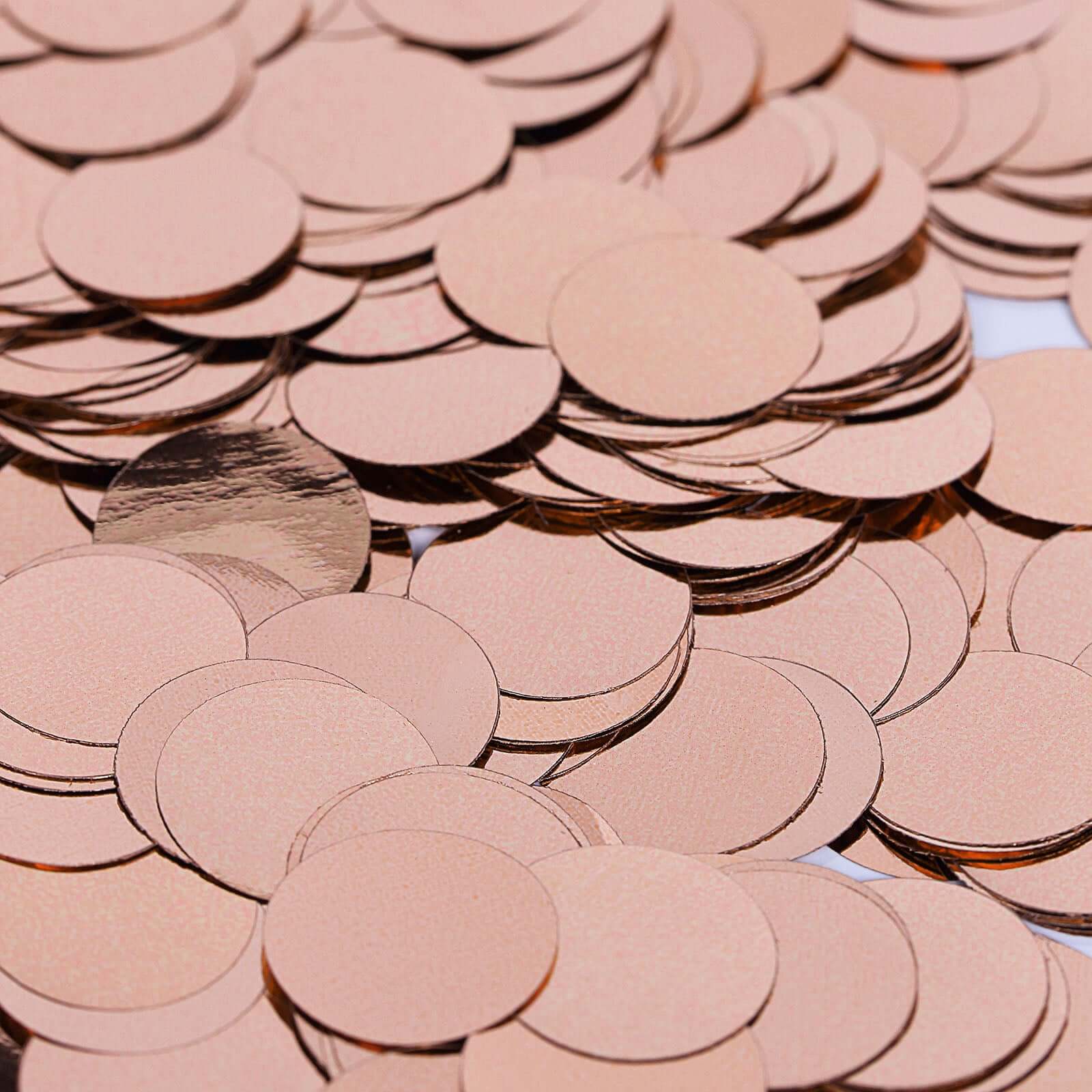 Metallic Round Party Confetti 18G Bag Rose Gold Foil, Balloon Table Confetti Glitter Dots for Festive Weddings Baby Bridal Showers & Events - Linen Luxes