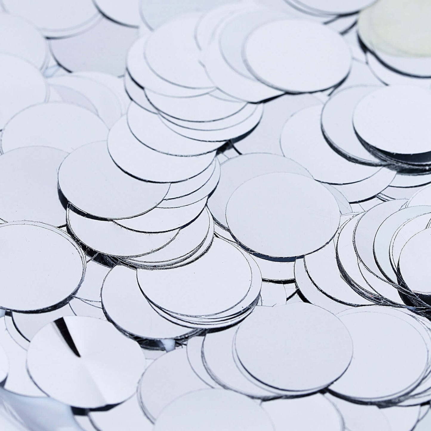 Metallic Round Party Confetti 18G Bag Silver Foil, Balloon Table Confetti Glitter Dots for Festive Weddings Baby Bridal Showers & Events - Linen Luxes