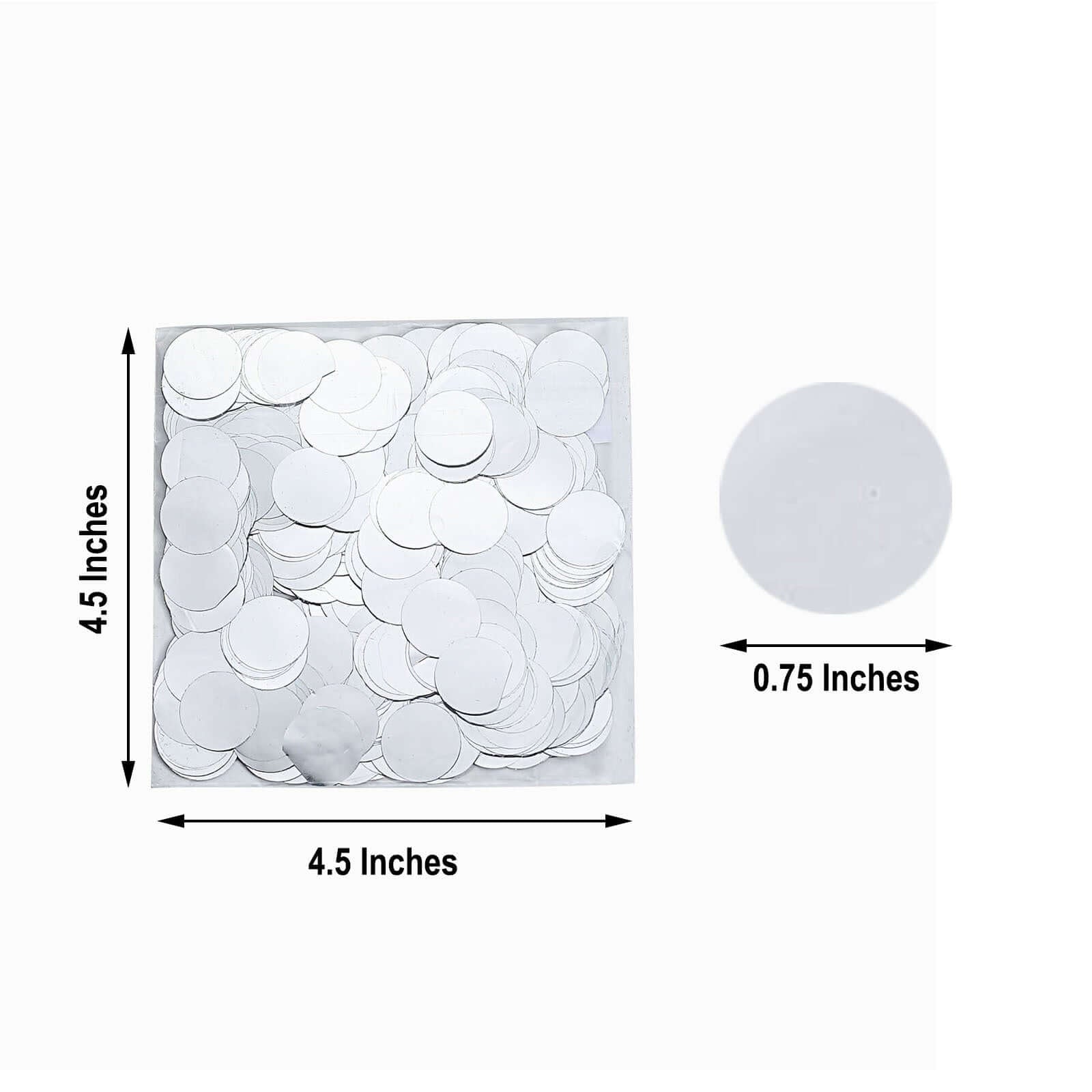 Metallic Round Party Confetti 18G Bag Silver Foil, Balloon Table Confetti Glitter Dots for Festive Weddings Baby Bridal Showers & Events - Linen Luxes