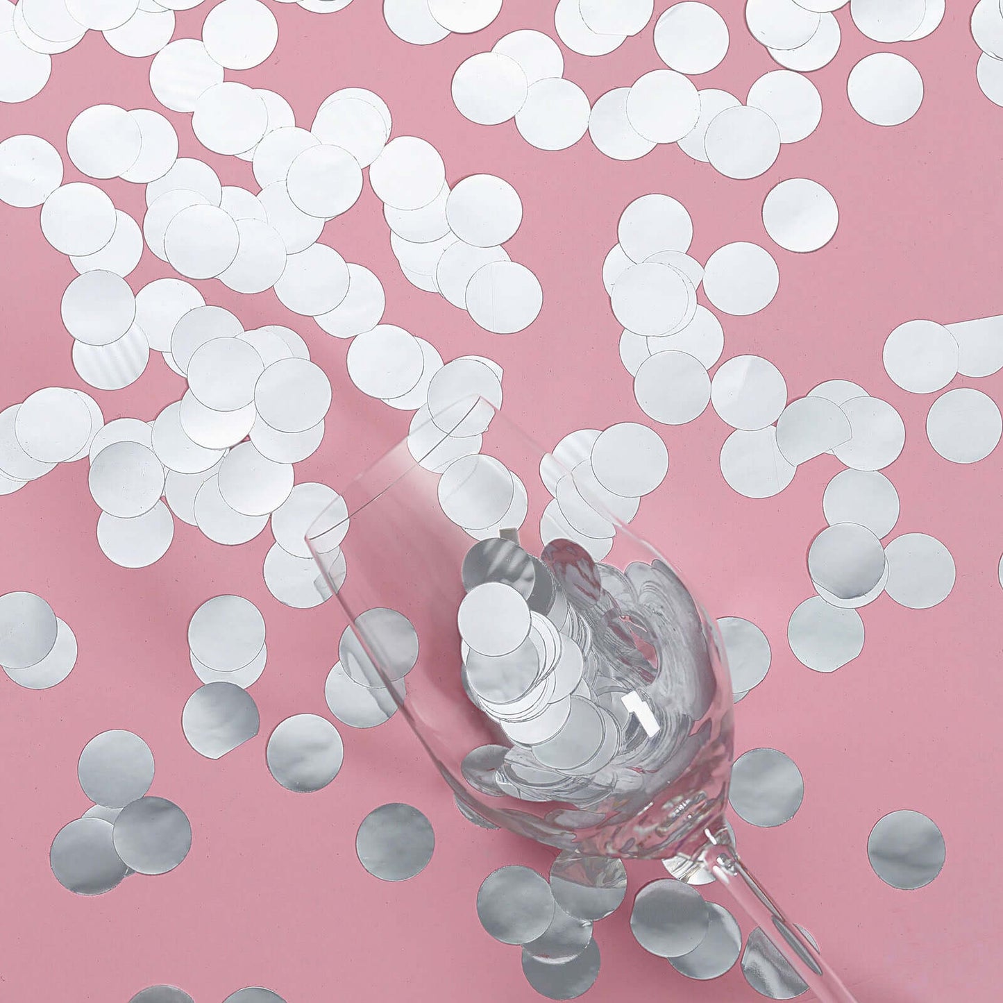 Metallic Round Party Confetti 18G Bag Silver Foil, Balloon Table Confetti Glitter Dots for Festive Weddings Baby Bridal Showers & Events - Linen Luxes