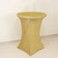 Metallic Spandex 36" Fitted Glitter Round Cocktail Table Cover Champagne - Stretch Fit for High Top Tables - Linen Luxes