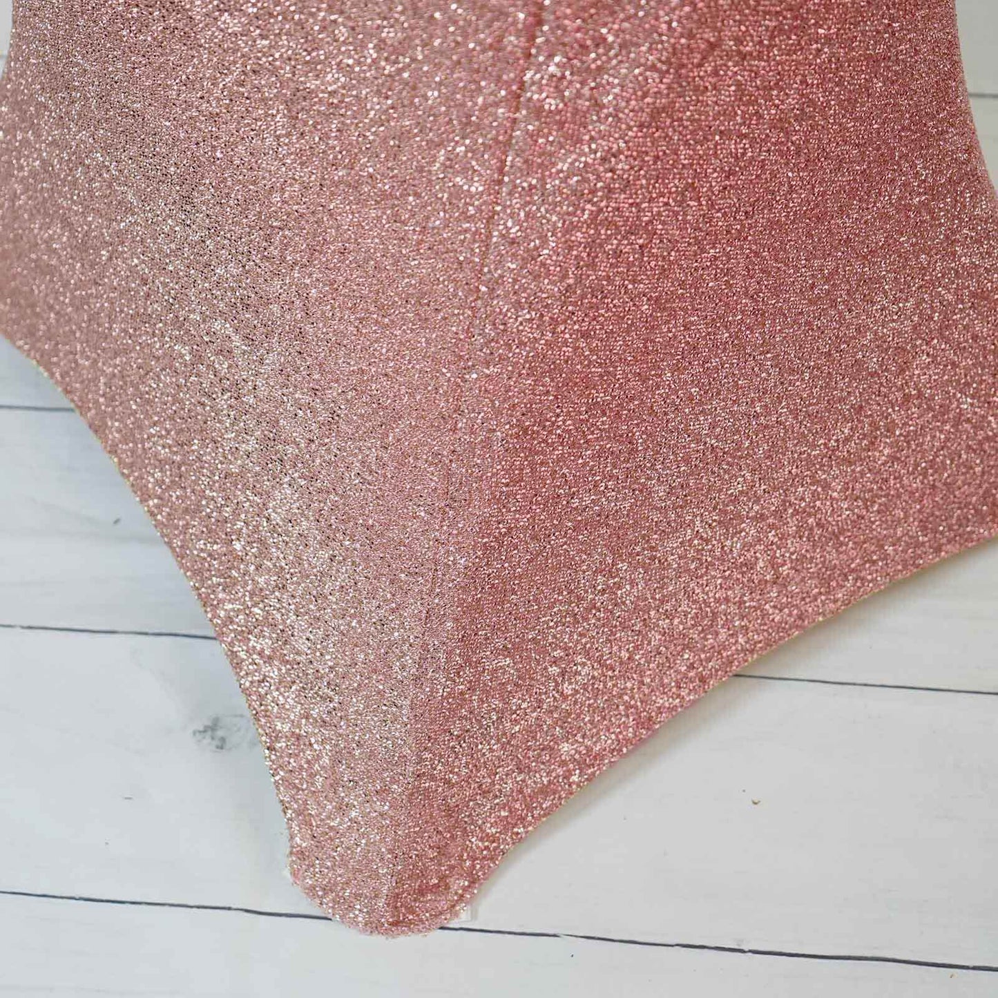 Metallic Spandex 36" Fitted Glitter Round Cocktail Table Cover Rose Gold - Stretch Fit for High Top Tables - Linen Luxes