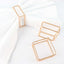 4 Pack Gold Metal Hollow Square Napkin Rings, Modern Geometric Cube Napkin Holders
