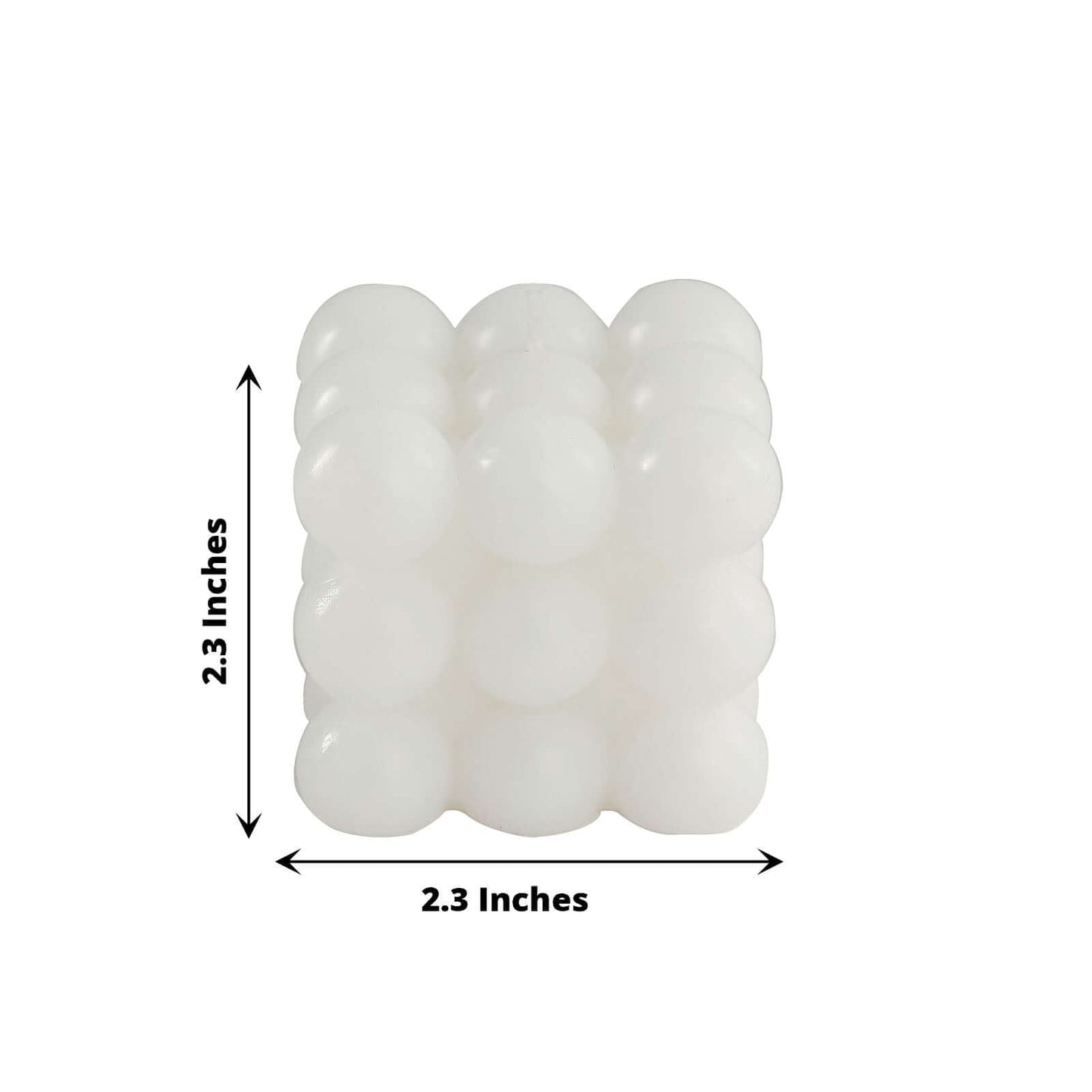 2-Pack Decorative Paraffin Wax Candles Bubble Cube Design White - Unscented Long Burning Pillar Candle Set 2"