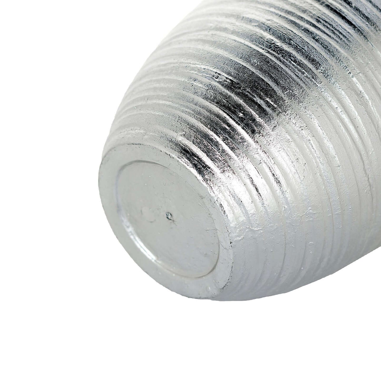 12" Metallic Silver Textured Finish Large Indoor Flower Plant Pot, Decorative Indoor Outdoor Planter