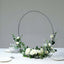 24" Silver Round Arch Wedding Centerpiece, Metal Hoop Wreath Tabletop Decor