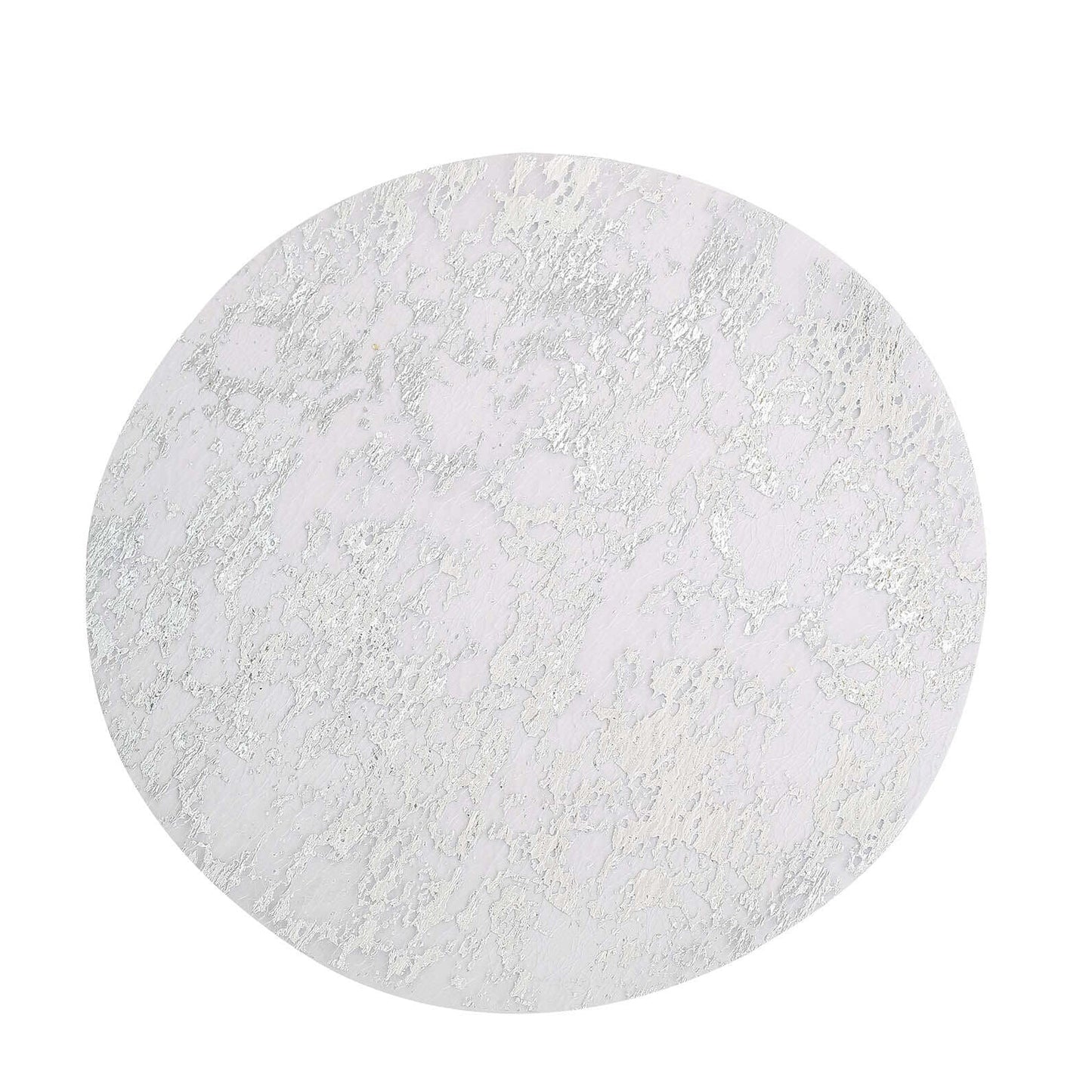 50-Pack Table Placemats Foil Design Metallic Silver Round - Mesh Disposable Shiny Dining Mats 13"