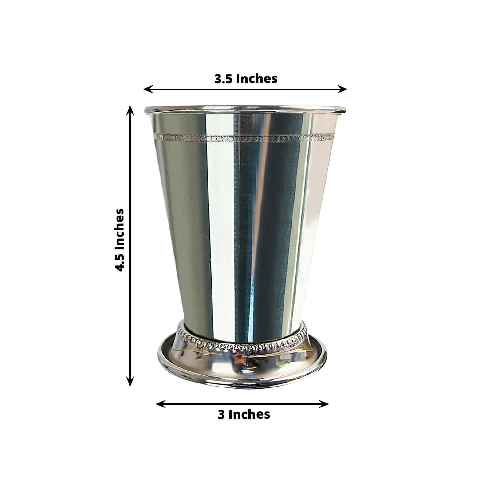 Mint Julep Cup Vase Stainless Steel Silver - Perfect for Flower Arrangements and Event Decor 4.5" - Linen Luxes