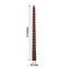 12-Pack Taper Candles Spiral Long Burn Wick Design Mocha Brown - Premium Unscented Wax Dinner Candle Sticks 11"