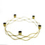 Round Wreath Taper Candelabra 5 Arm Gold Metal Decorative Centerpiece - Tabletop Candle Holder 12"