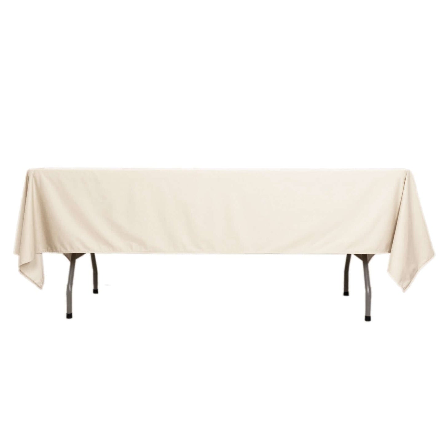 Scuba Rectangular 60"x102" Tablecloth Beige - Wrinkle Free & Stain Resistant Table Cover