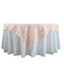 Polyester 54"x54" Table Overlay Square Tablecloth Blush with Gold Foil Geometric Pattern - Wrinkle-Resistant & Durable Table Topper