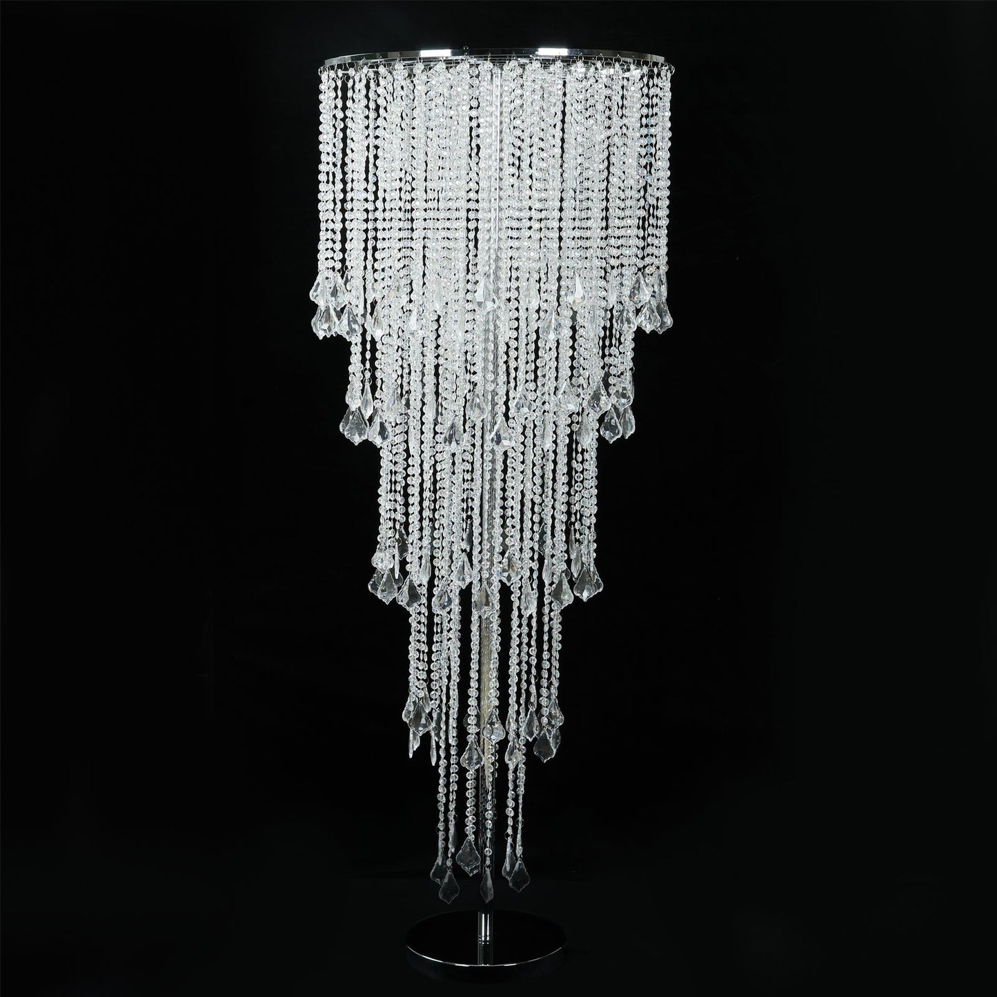 4ft Table Centerpiece in Crystal Beaded Waterfall Chandelier Style â€“ Cascading Metal Floral Stand for Weddings & Luxury Event DÃ©cor