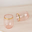 12-Pack Plastic Wine Tumblers Transparent Blush with Gold Rim - Reusable Drinkware 12oz