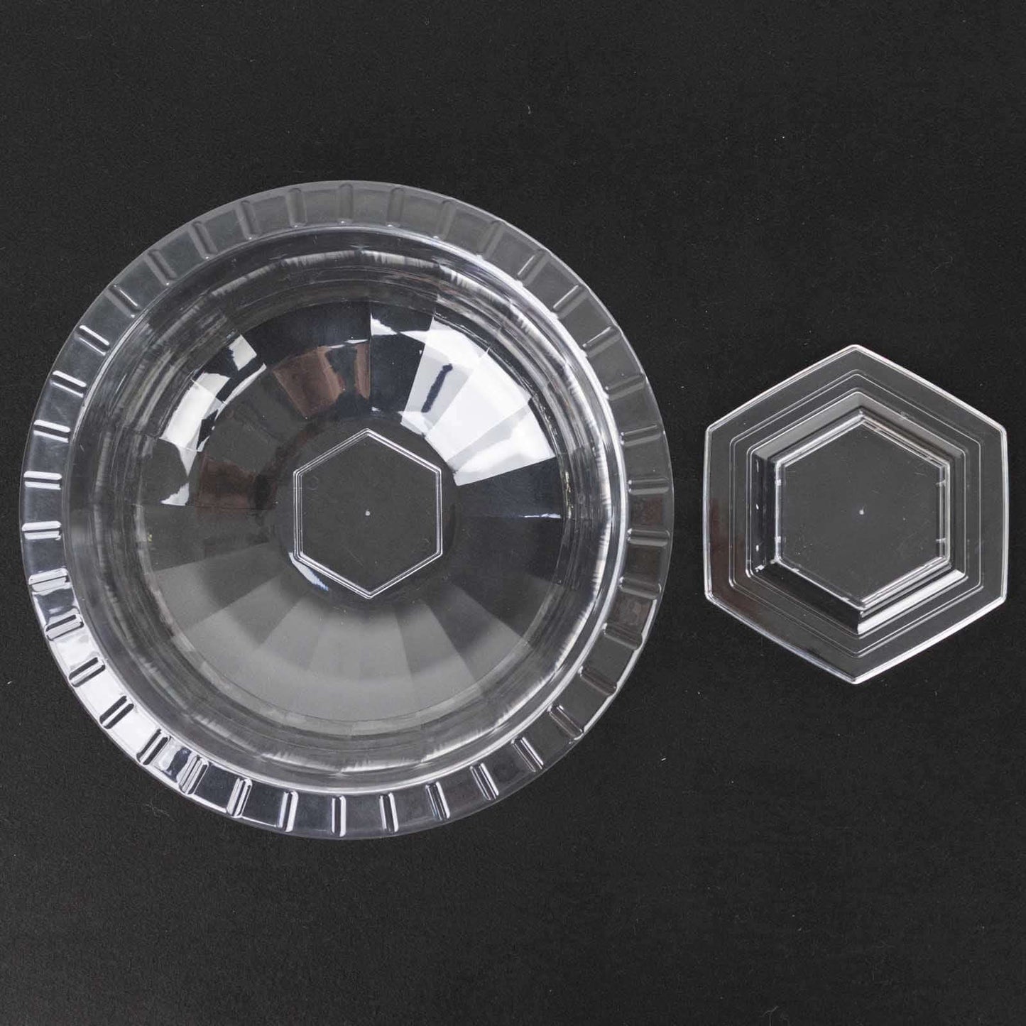 3-Pack Plastic Footed Compote Bowl Flower Vases Roman Style Clear - Round Decorative Pedestal Table Centerpieces 10"