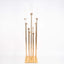 10-Arm Cluster Taper Candle Holder Gold with Clear Glass Shades - Stylish Large Candle Arrangement for Gatherings 50"