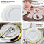 10-Pack Plastic 8" Round Dessert Plates in Blush with Gold Scalloped Rim - Disposable Appetizer/Salad Plates