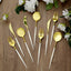 24-Pack Plastic Flatware Set in Metallic Gold with Ivory Handle - Heavy Duty Disposable Modern Silverware 8"