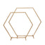 Hexagon Wedding Arch Table Centerpiece Metal Gold - Self-Standing Geometric Flower Balloon Stand 24"