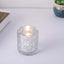 6-Pack Mercury Glass Candle Holders Shiny Silver with Geometric Design - Votive Tealight Holders 3"