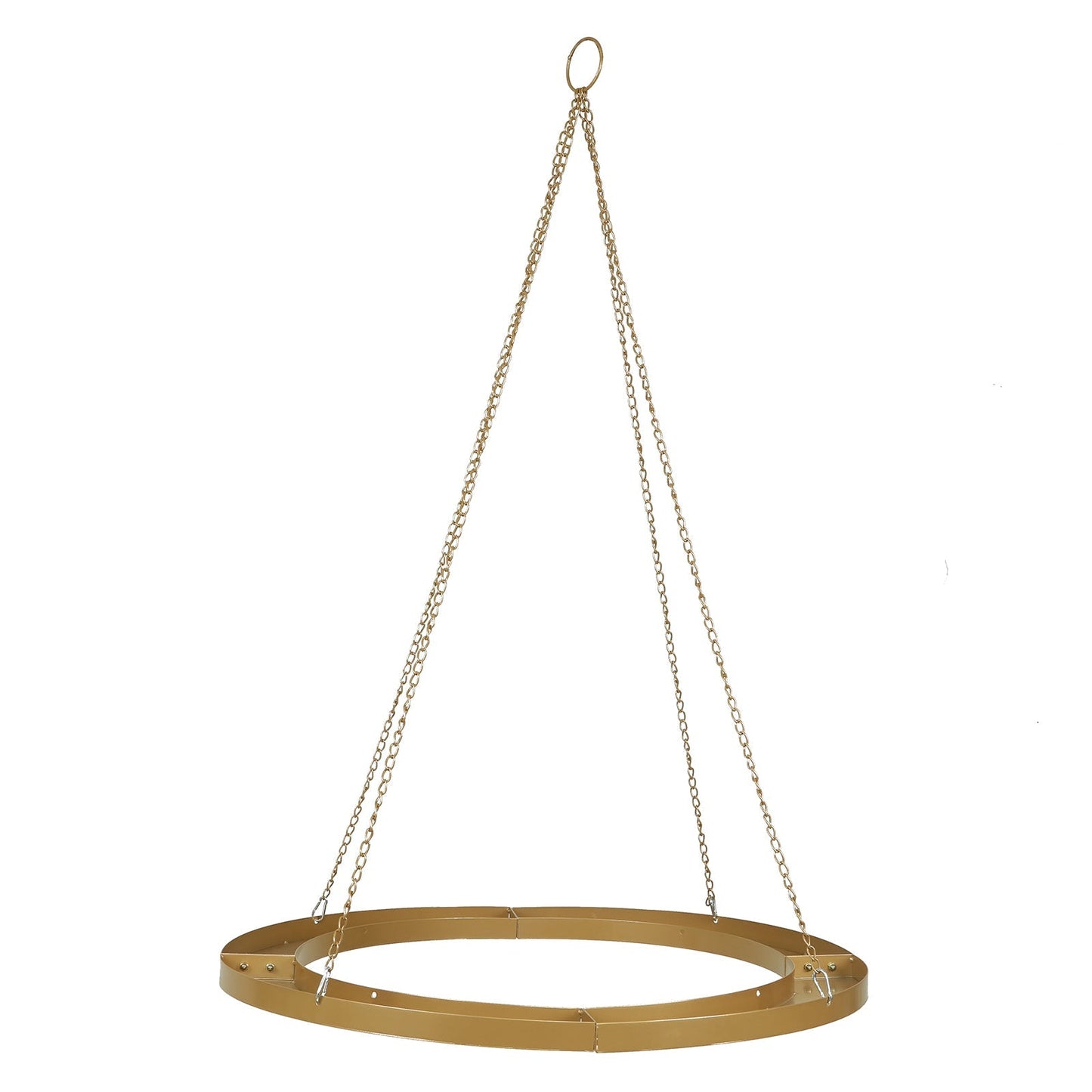 Gold Hanging Metal Floral Chandelier Frame - 32" Circular Lighting, Candle and Floral Display Base