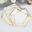 25-Pack Paper 7" Hexagon Dessert Plates in White with Gold Geometric Lines & Rim - Stylish Disposable Geometric 300GSM Appetizer Salad Plates for Events & Banquets