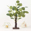 50 LED Lighted Artificial Tree Eucalyptus Plant Design Green Warm White - Battery Operated Table Accent 17"