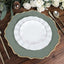 6-Pack Acrylic Round Charger Plates 13" in Olive Green with Gold Scalloped Rim, Decorative Dinner Party Plastic Charger Tableware