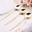24-Pack Plastic Spoons Glossy Gold - Premium Heavy Duty Disposable Silverware 8"