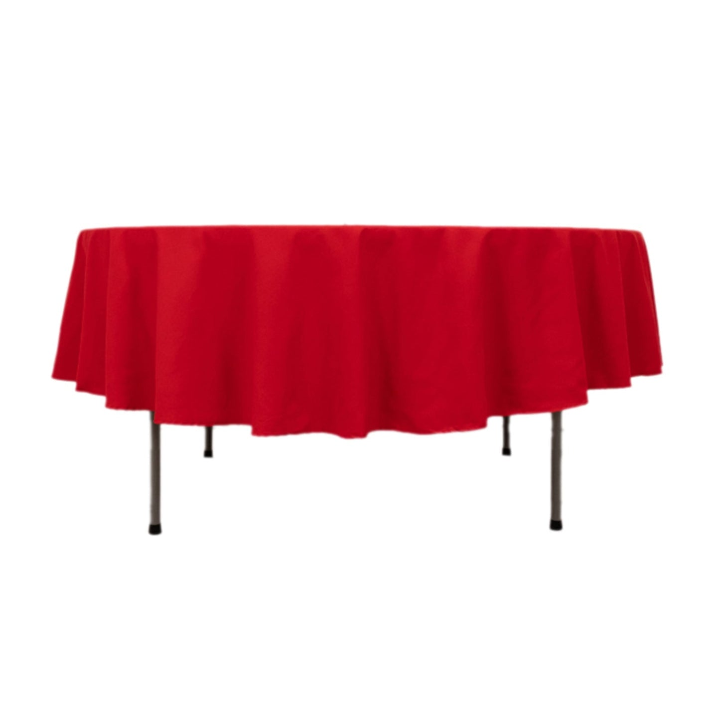 Cotton Blend 90" Round Tablecloth Red - Wrinkle-Resistant Table Cover