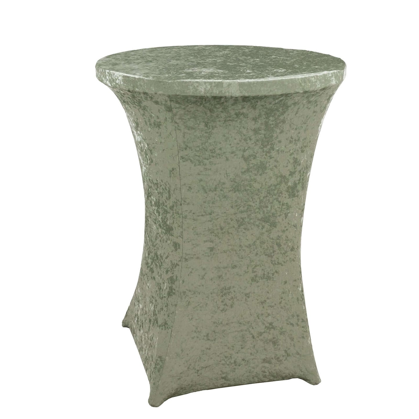Crushed Velvet Spandex 30" Round Cocktail Table Cover Sage Green Smooth Highboy Tablecloth