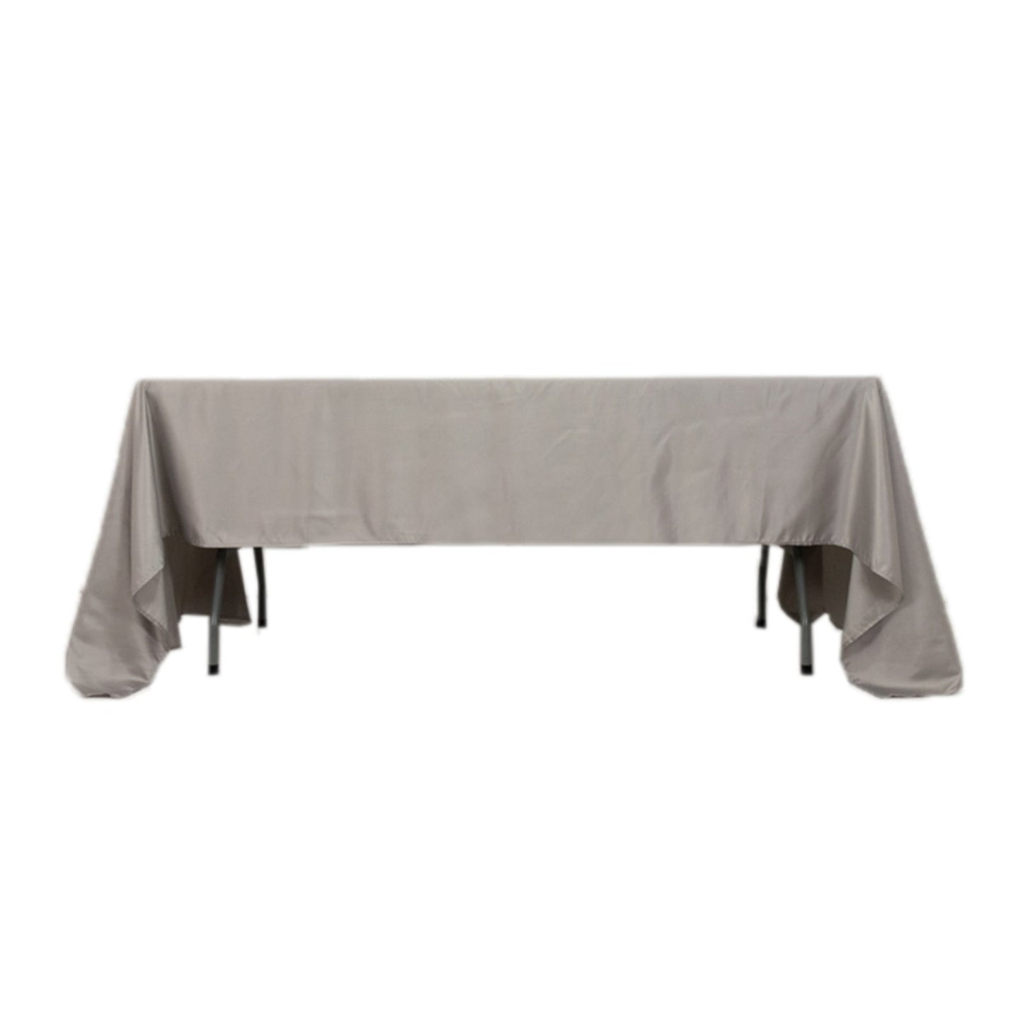 Lamour Satin 60"x126" Rectangle Tablecloth Silver - Soft & Silk-Like Table Cover