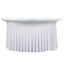 Spandex Round 5ft Table Skirt White with Wavy Skirt-Like Effect Stylish Table Cover for Weddings, Banquets & Trade Shows
