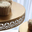 3-Tier Dessert Stand Hollow Lace Round Design Gold - Cupcake Tower and Tiered Cake Display Metal 21"