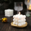 2-Pack Decorative Paraffin Wax Candles Bubble Cube Design White - Unscented Long Burning Pillar Candle Set 2"