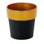 3-Pack Flower Plant Pots Small Design Black with Gold Rim - Plastic Indoor Decorative Planters 3"