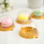 50-Pack Favor Containers Round Dome Design Gold and Clear - Plastic Party Boxes for Cupcakes and Sweets 3"