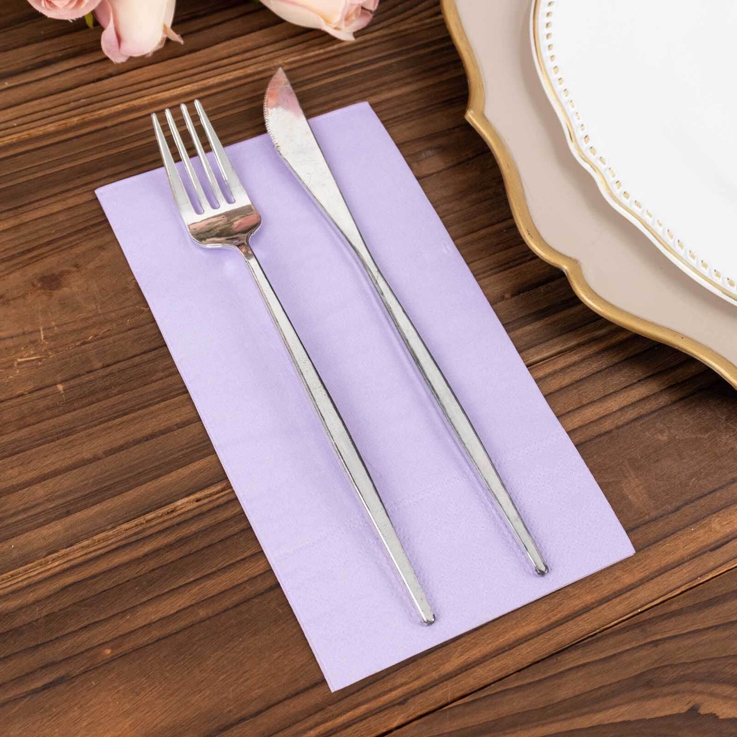 50-Pack Paper Napkins Lavender Lilac - Soft Disposable 2-Ply Dinner Napkins for Weddings